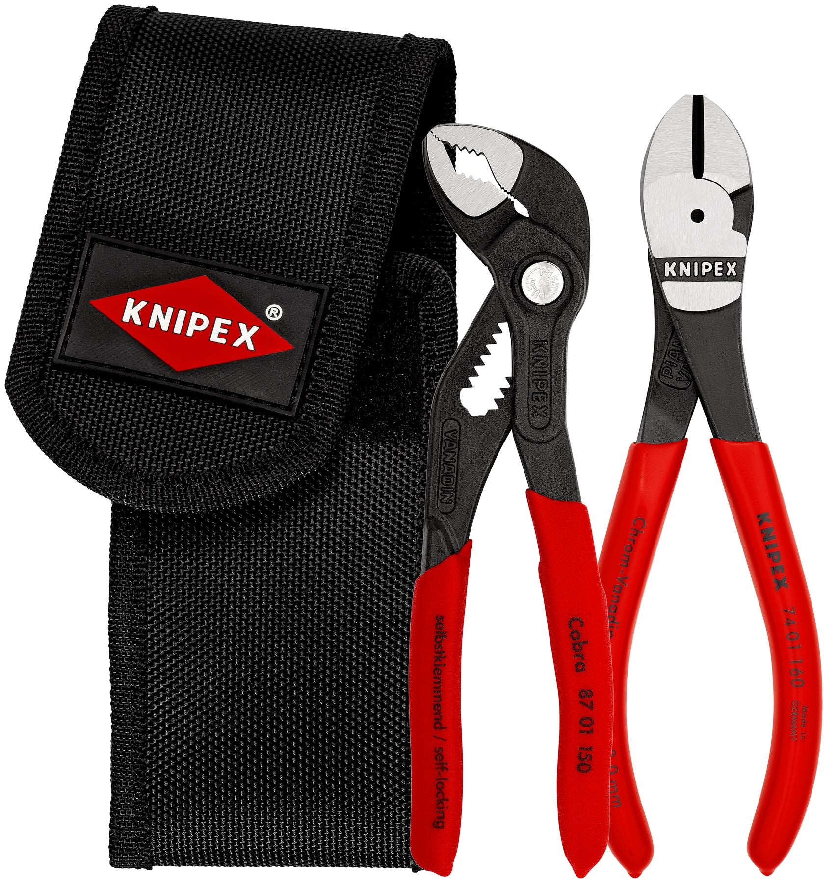 Knipex Mini Pliers Set in Belt Tool Pouch 2 Piece Set 00 20 72 V02