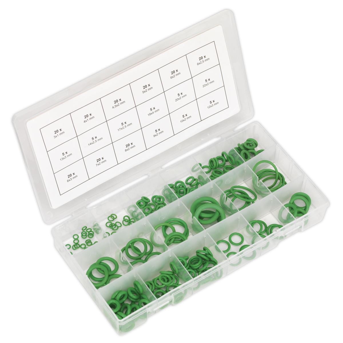 Sealey Air Conditioning Rubber O-Ring Assortment 225pc - Metric