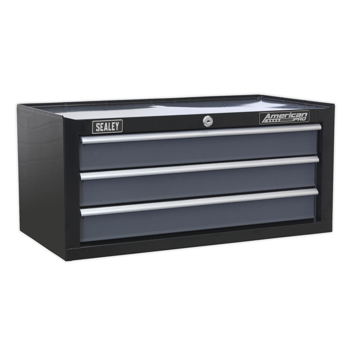 Sealey American Pro Mid-Box Tool Chest 3 Drawer with Ball-Bearing Slides - Black/Grey