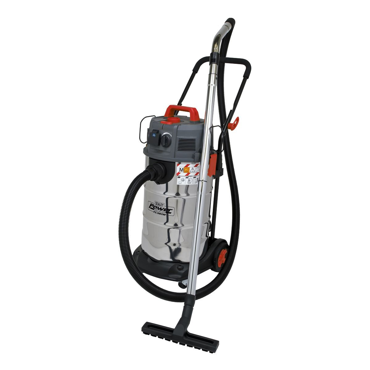 Sealey Vacuum Cleaner Industrial Dust-Free Wet/Dry 38L 1500W/230V Stainless Steel Drum M Class Filtration