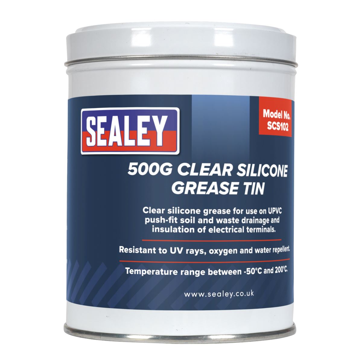 Sealey Silicone Clear Grease 500g Tin