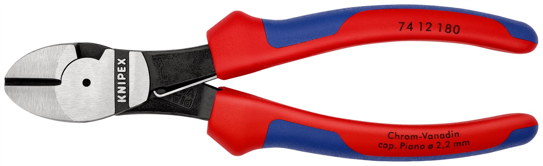 Knipex High Leverage Diagonal Cutter Cutting Pliers 180mm Multi Component Grips 74 12 180