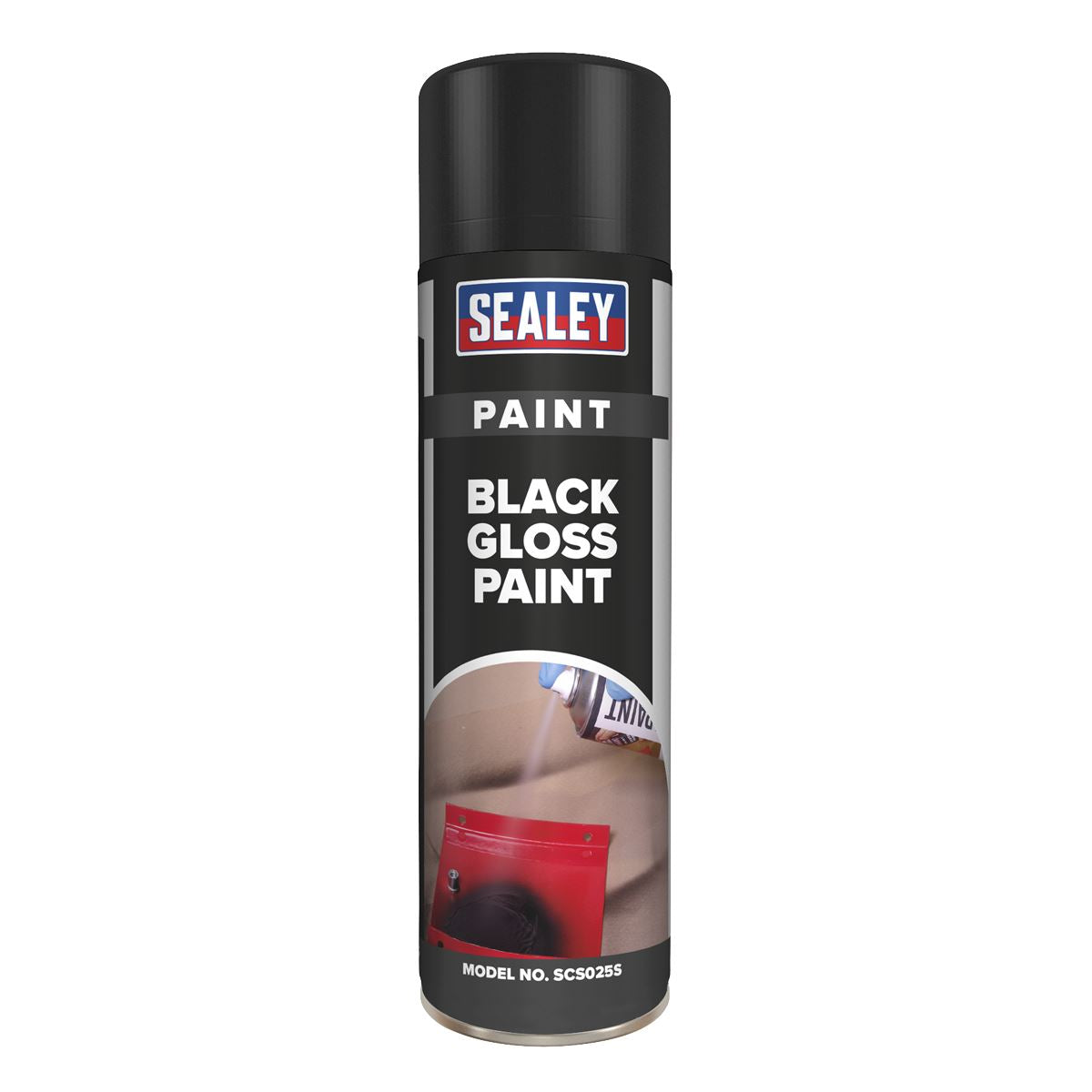 Sealey Black Gloss Paint 500ml Pack of 6