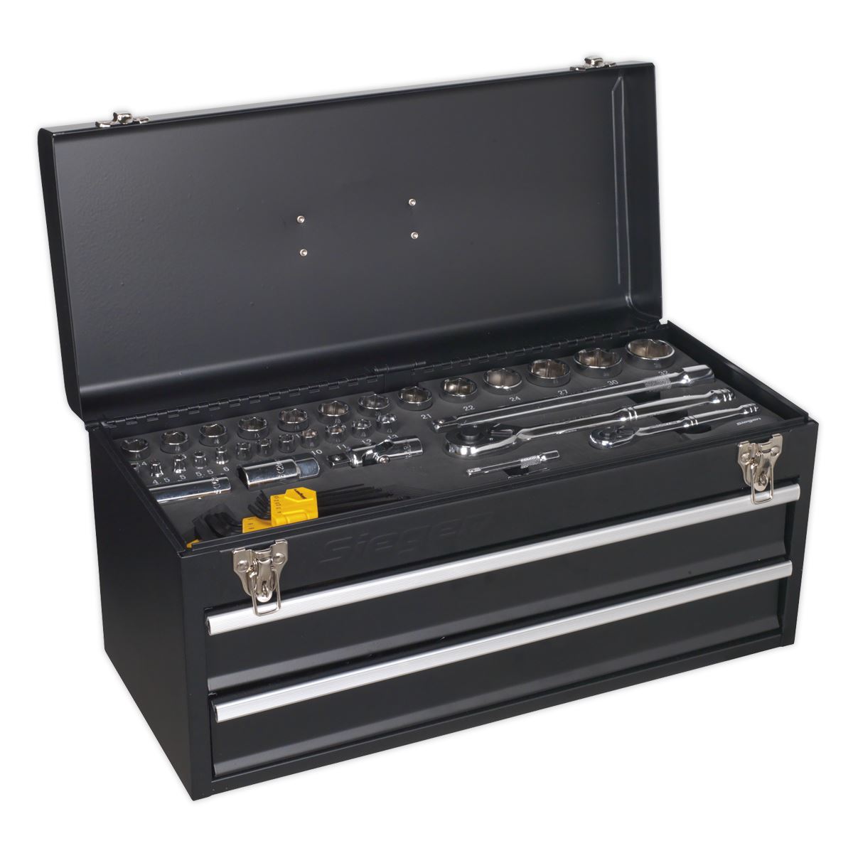 Siegen by Sealey Portable Tool Chest 2 Drawer with 90pc Tool Kit