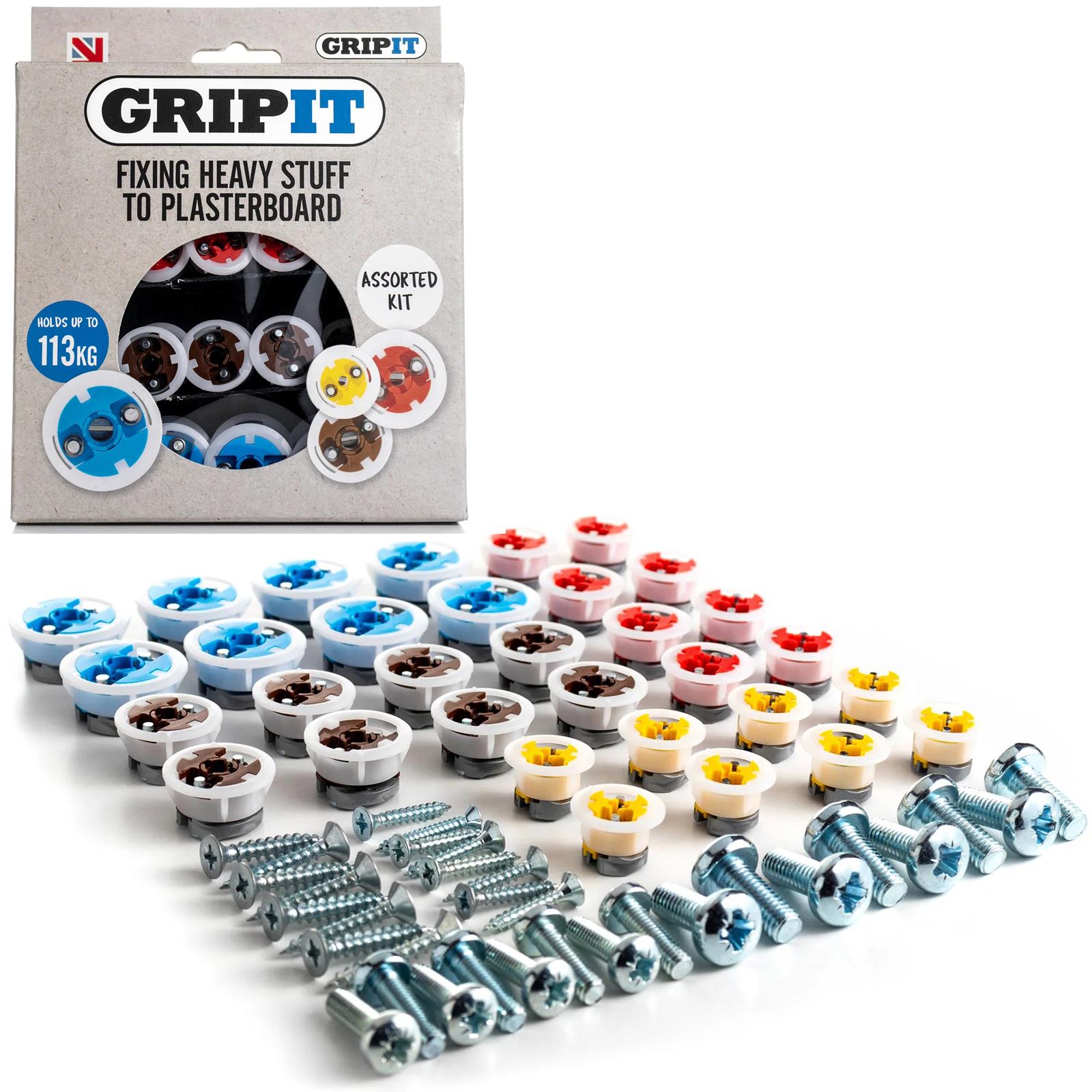 GripIt Plasterboard Fixing Kit Assorted 32 Piece