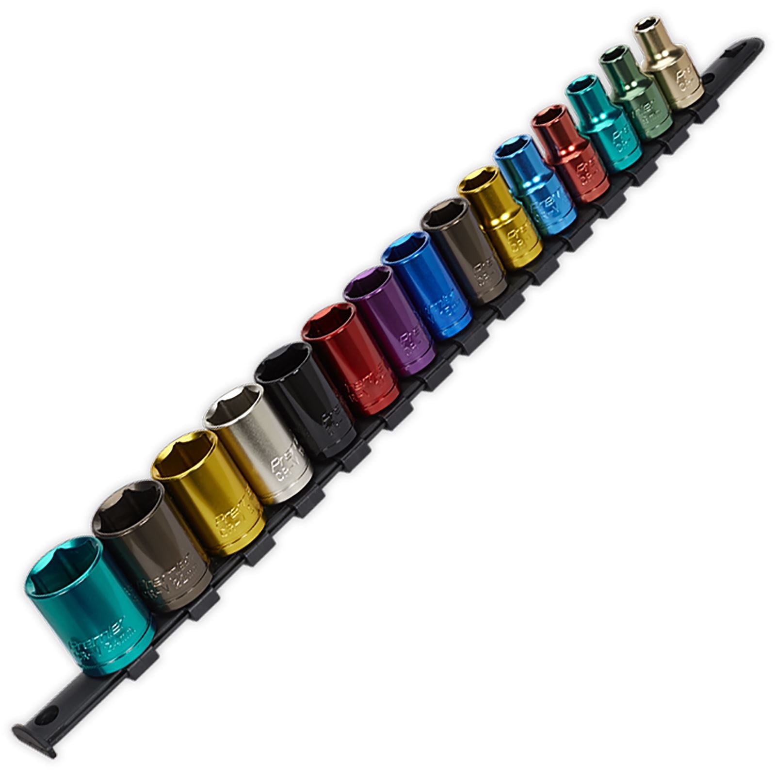 Sealey Premier 15 Piece 1/2" Drive Multi Coloured Socket Set 8-24mm