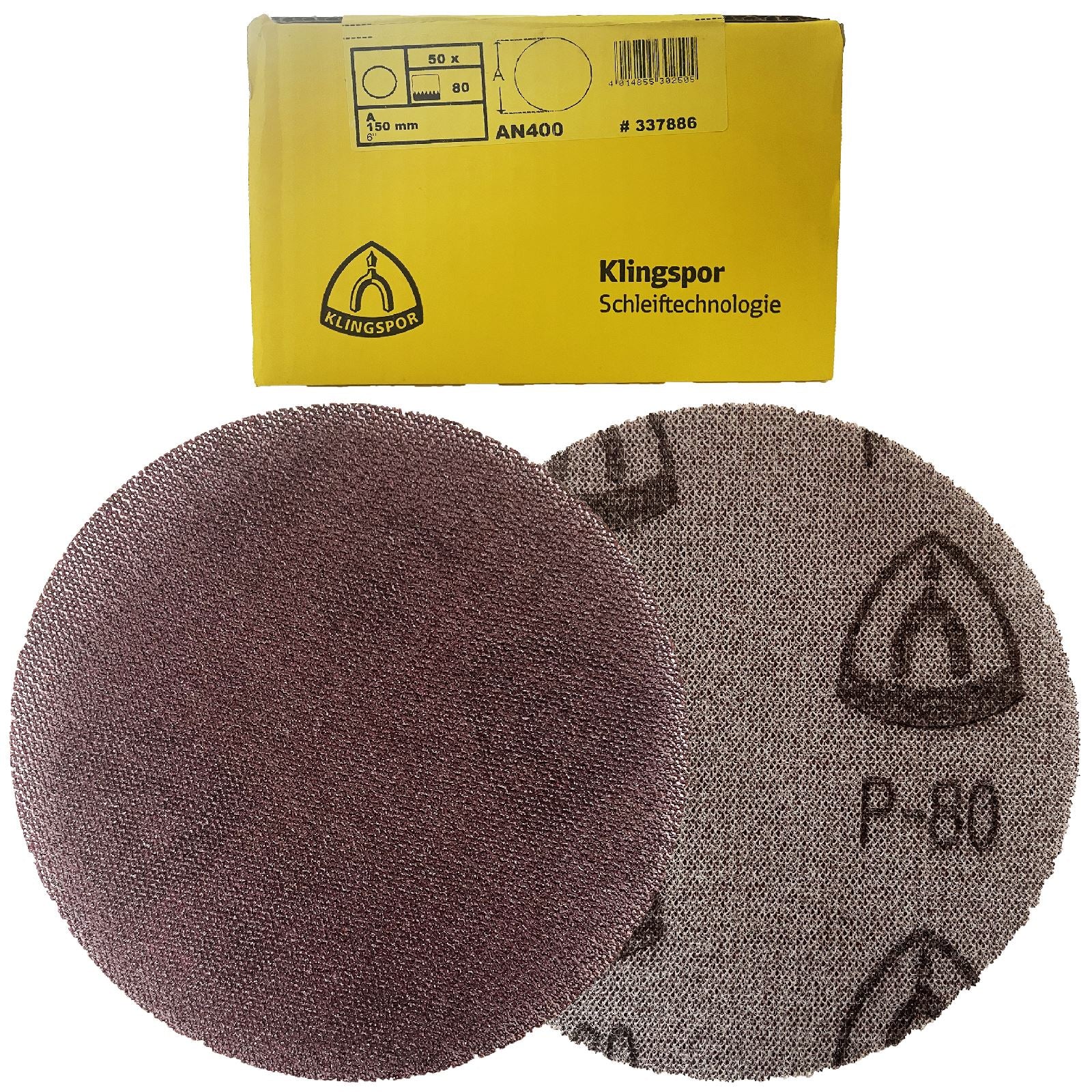 Klingspor Mesh Abrasive Sanding Discs Hook and Loop Aluminium Oxide 150mm AN400