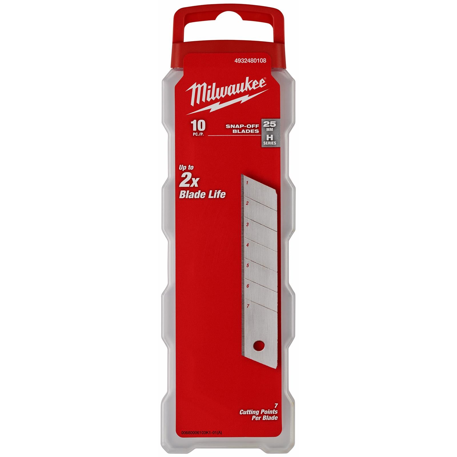 Milwaukee Snap Off Knife 25mm Replacement Blades 10 Pack