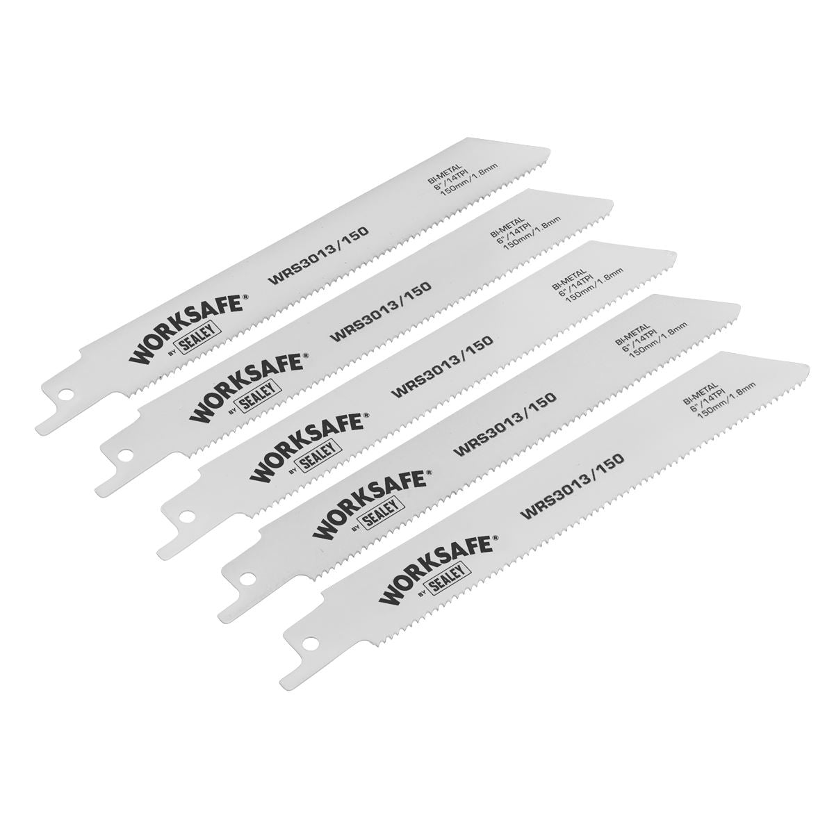 Worksafe by Sealey Reciprocating Saw Blade 150mm 14tpi - Pack of 5
