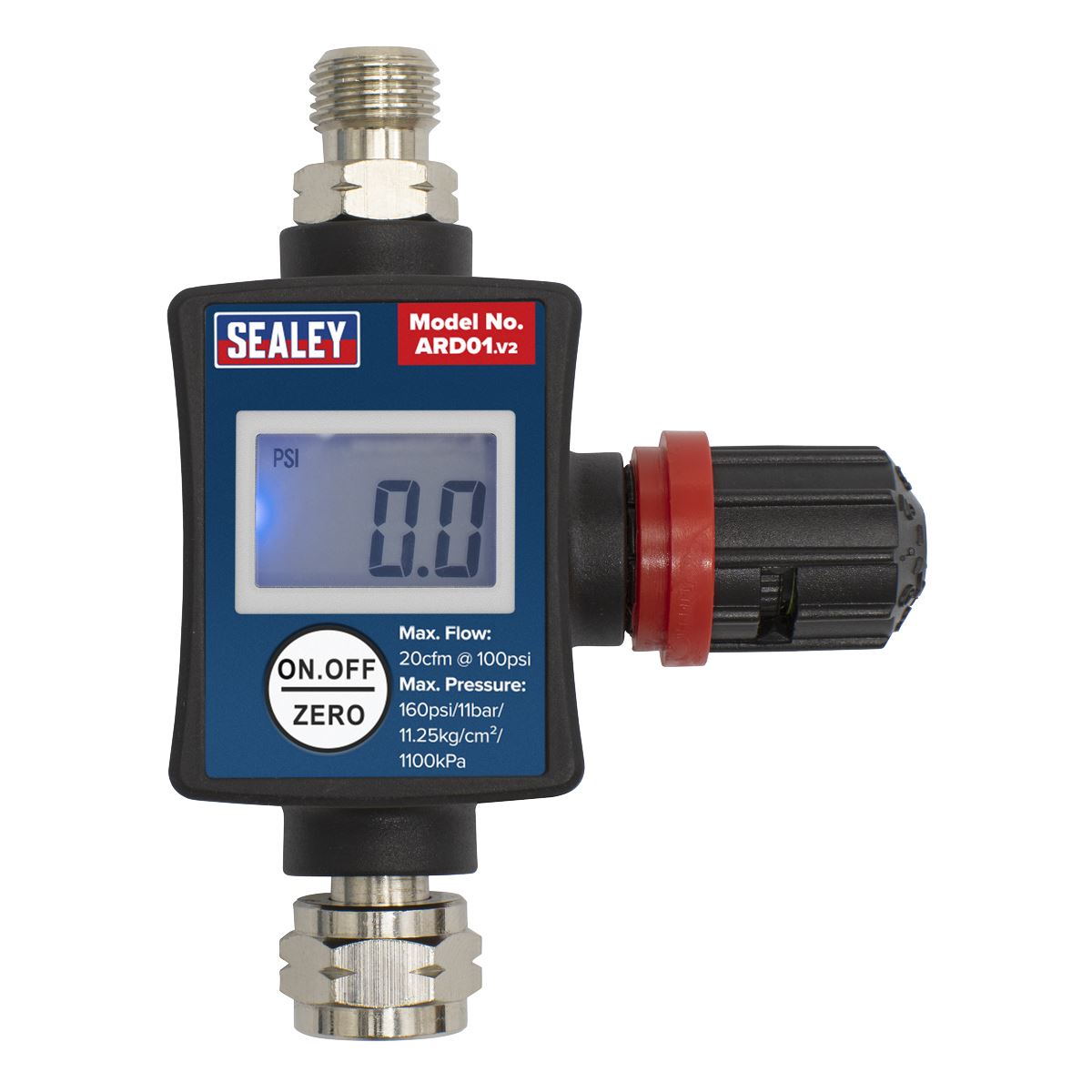 Sealey On Gun Digital Air Pressure Regulator Gauge Spray Tool LED Display