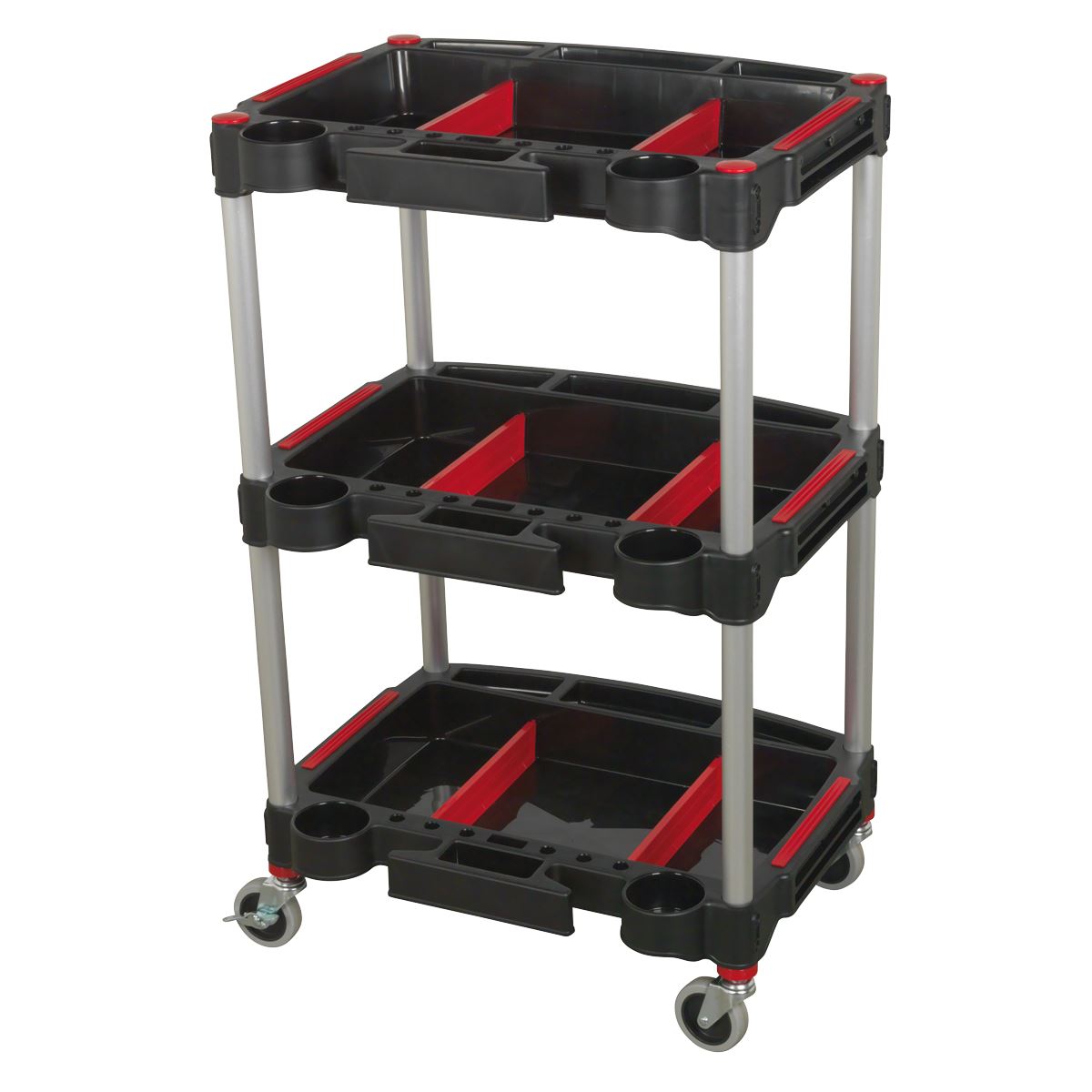 Sealey Workshop Trolley 3-Level Composite with Parts Storage
