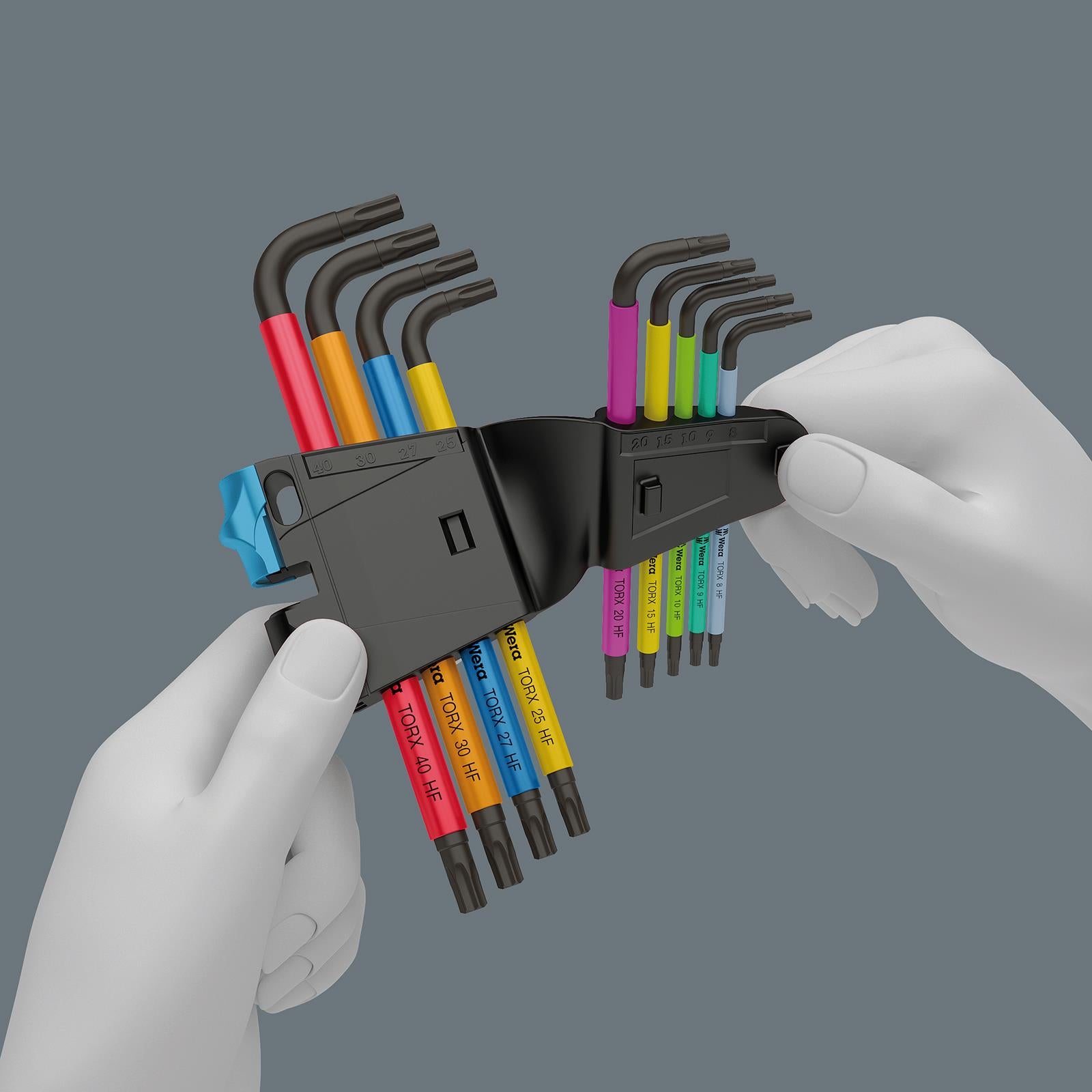 Wera Torx Key Multicolour HF 1 967/9 L Key Set with Holding Function 9 Piece T8-T40