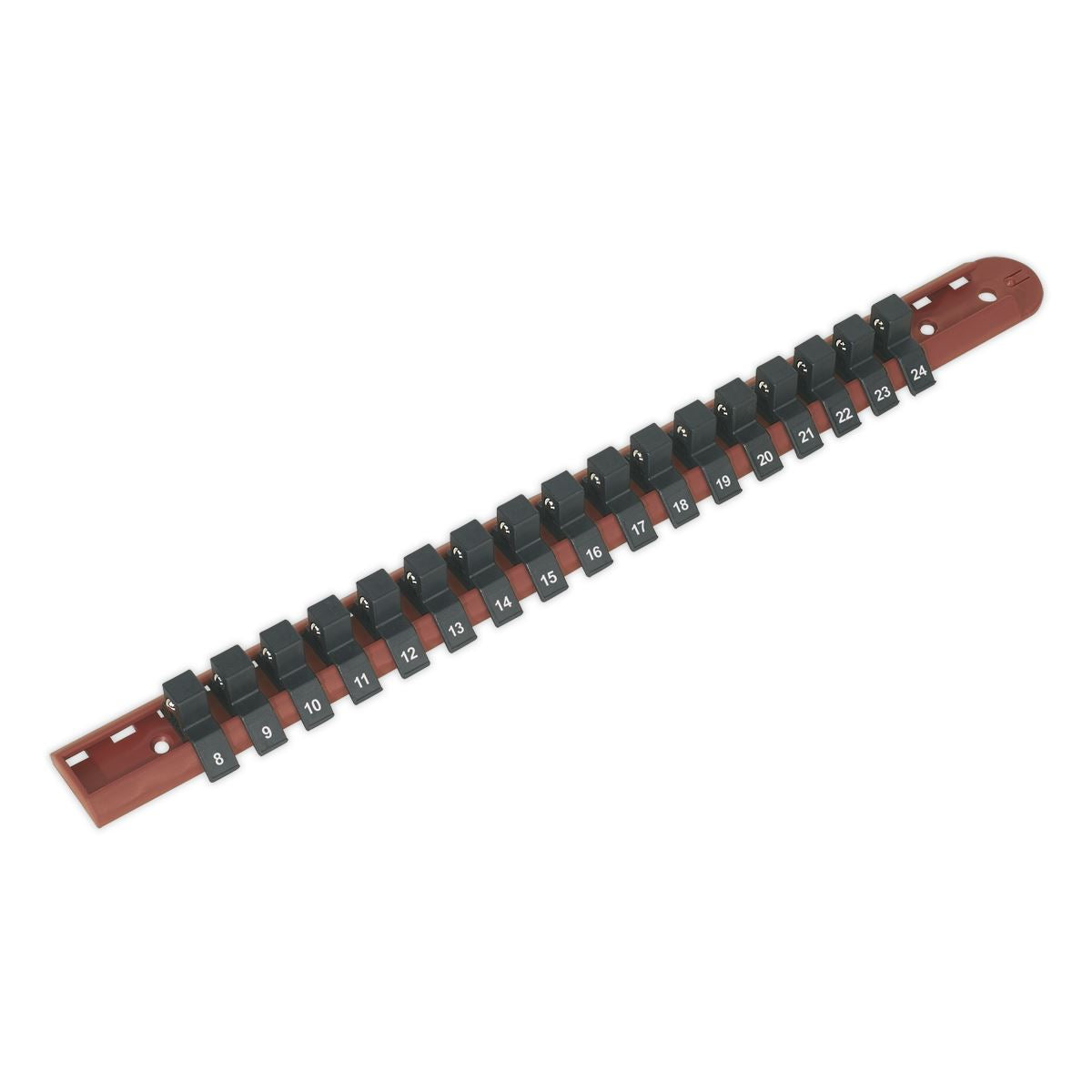 Sealey Premier Socket Retaining Rail with 17 Clips 1/2"Sq Drive
