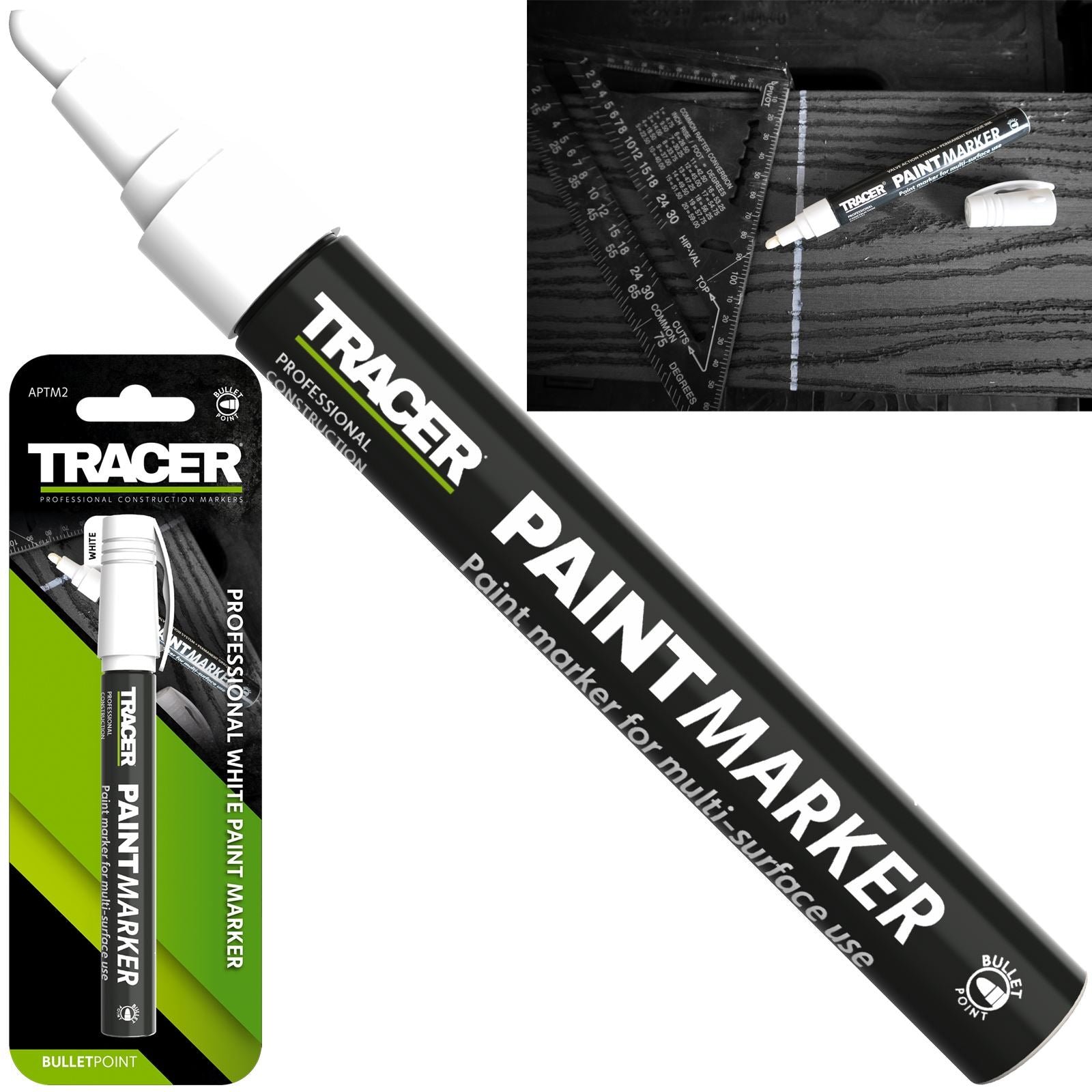 TRACER Paint Marker White 1-3mm Bullet Point