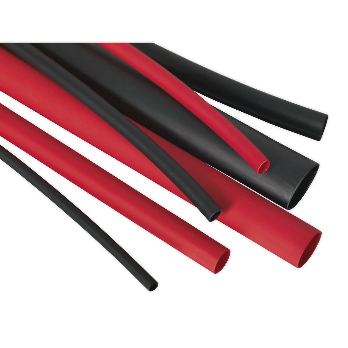 Sealey Heat Shrink Tubing Assortment 72pc Black & Red Adhesive Lined 200mm