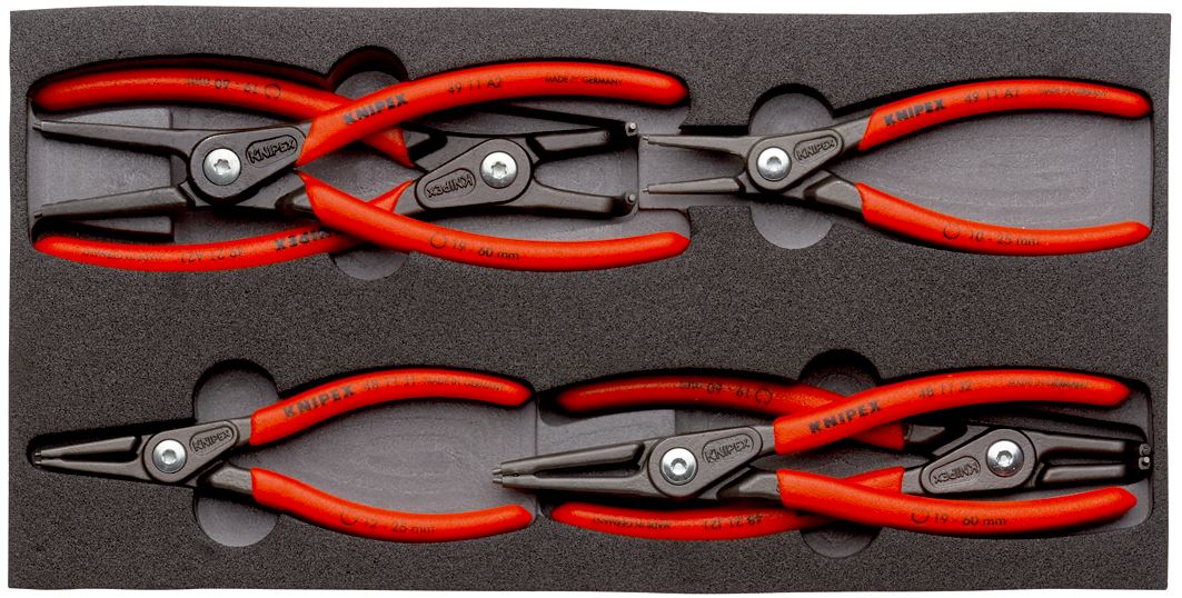 Knipex Circlip Pliers in Foam Tray 6 Piece Set for Internal External Circlips 00 20 01 V02