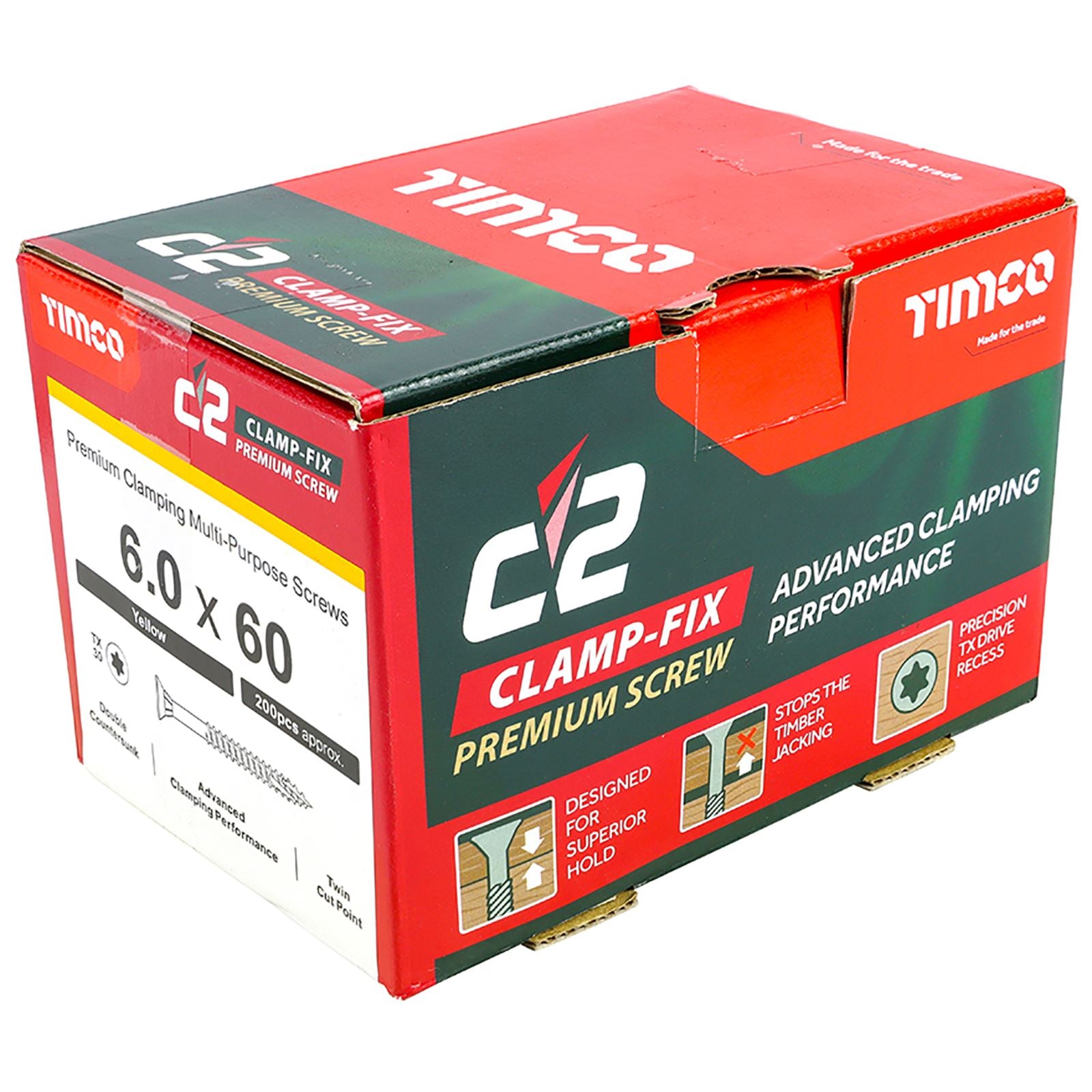 TIMCO C2 Clamp Fix Torx Premium Wood Screws Boxed Double Countersunk