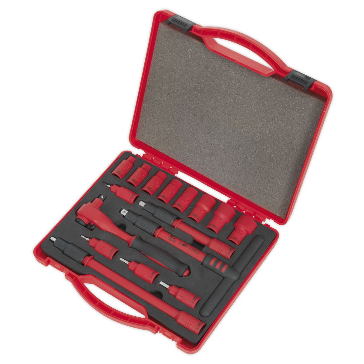 Sealey Premier Insulated Socket Set 16pc 3/8"Sq Drive 6pt WallDrive® VDE Approved