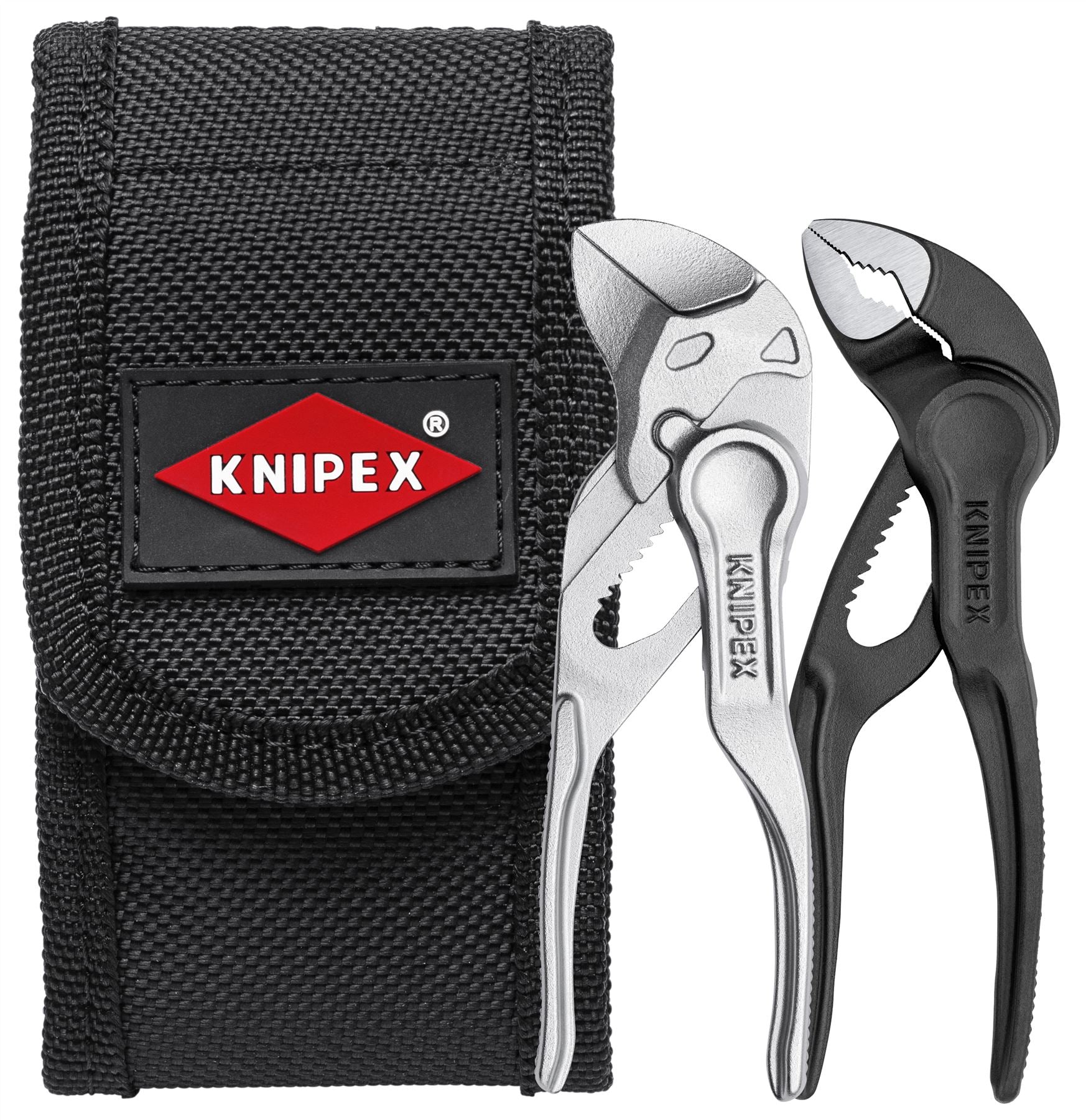 Knipex Mini Pliers Set XS in Belt Tool Pouch 100mm Cobra Water Pump Pliers 100mm Wrench 00 20 72 V04 XS