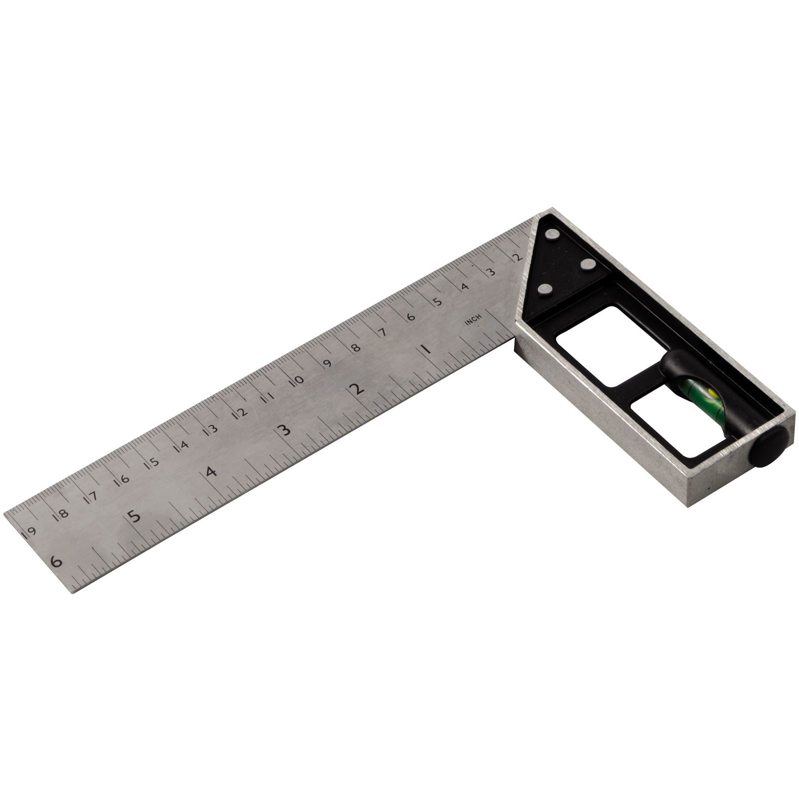 Silverline 150mm Tri & Mitre Square With Spirit Level Imperial Metric Measure
