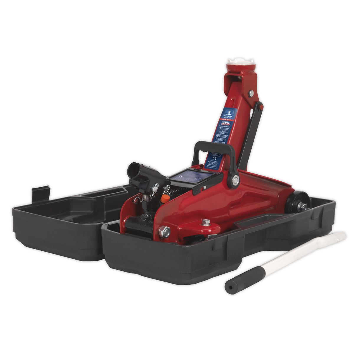 Sealey Trolley Jack 2 Tonne Short Chassis with Storage Case