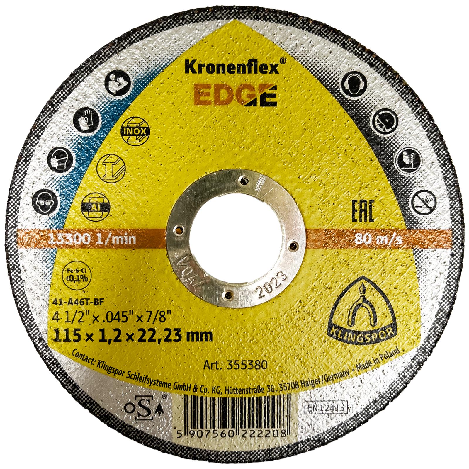 Klingspor EDGE Cutting Slitting Discs 115mm x 1.2mm for Stainless Steel Aluminium