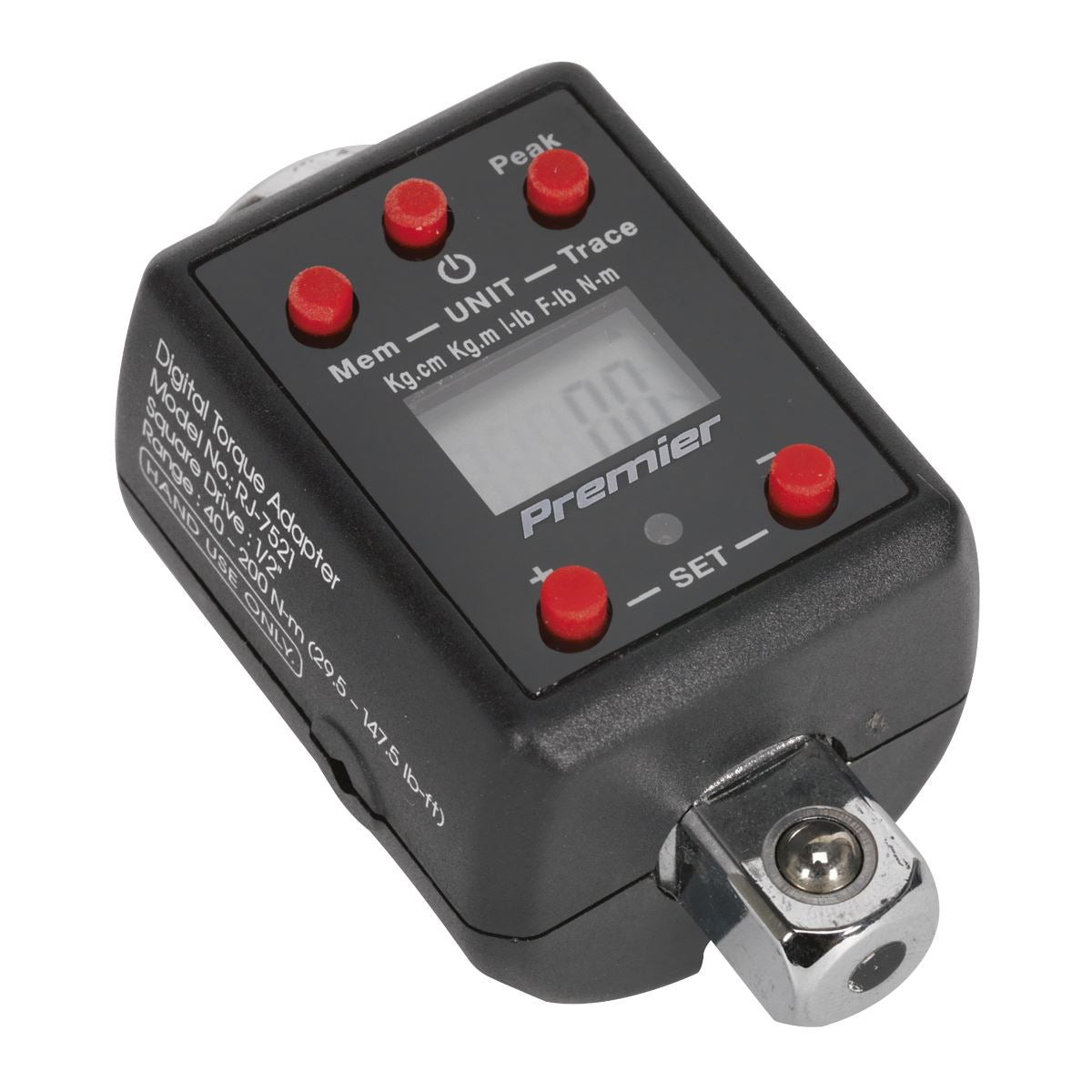 Sealey Premier Torque Adaptor Digital 1/2"Sq Drive 40-200Nm(29.5-147.5lb.ft)