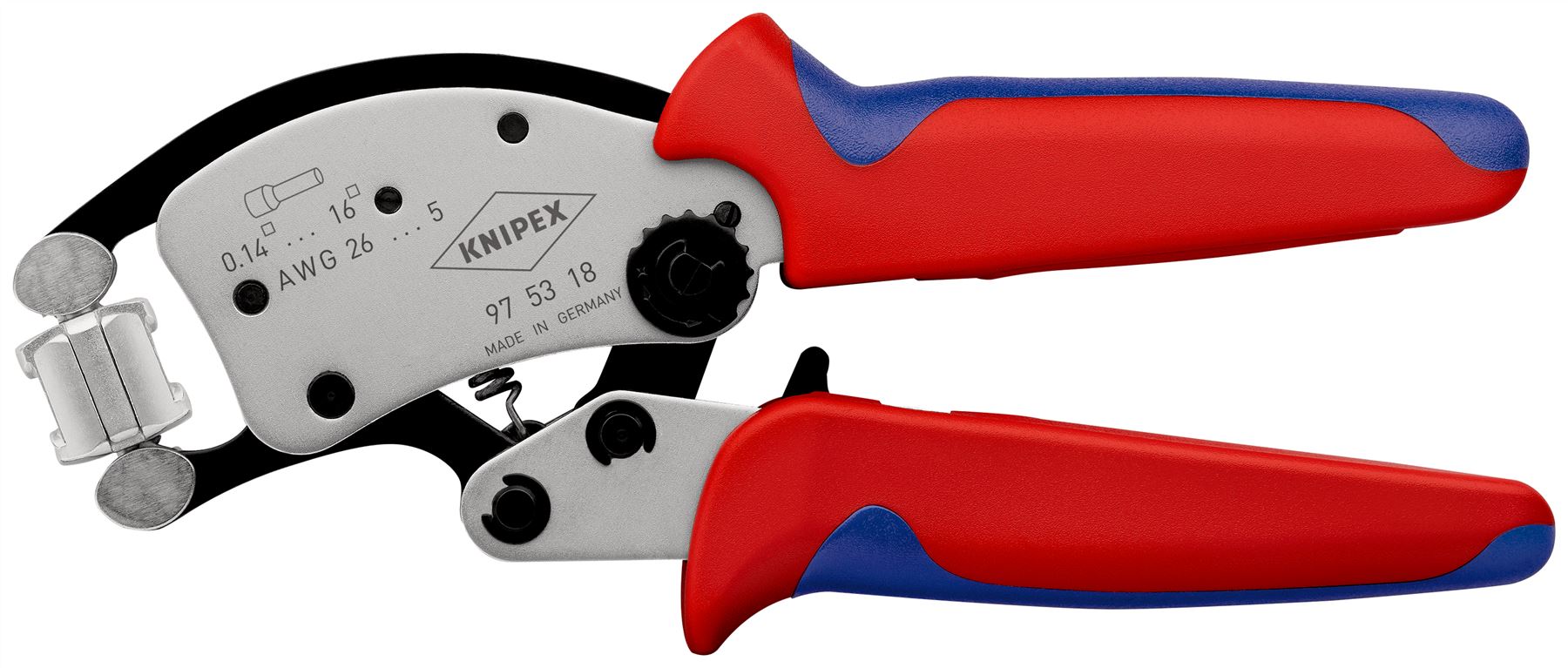 Knipex Twistor 16 Self Adjusting Crimping Pliers for Wire Ferrules with Rotatable Die Head 97 53 18