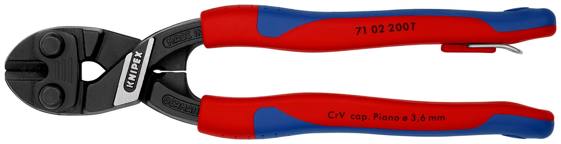 Knipex CoBolt Compact Bolt Cutters Cutting Pliers 200mm Multi Component Grips with Tether Point 71 02 200 T
