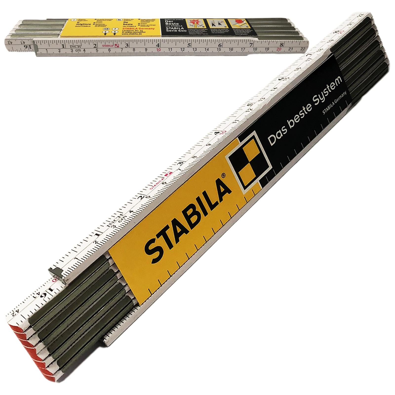 Stabila 2m (78") Wooden Folding Rule Metric and Imperial