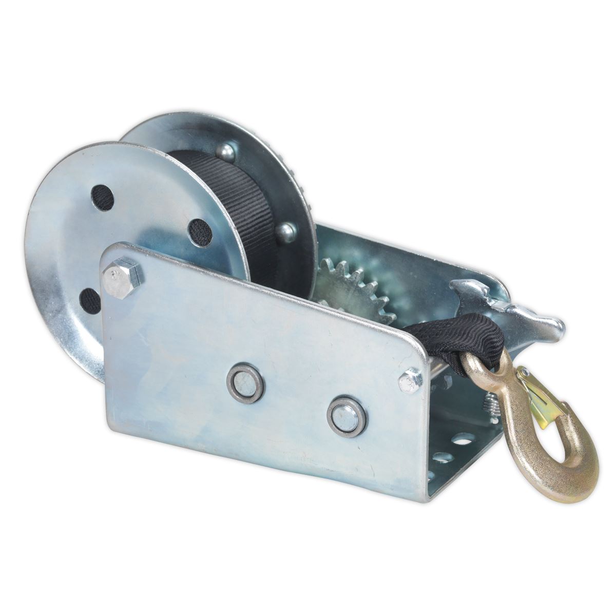 Sealey Geared Hand Winch 900kg Capacity with Webbing Strap