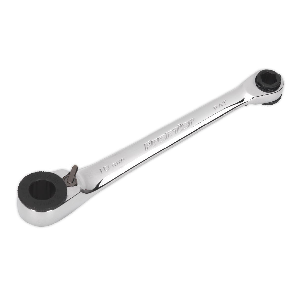 Sealey 1/4" Hex x 10mm Hex Reversible Ratchet Spanner 72 Tooth