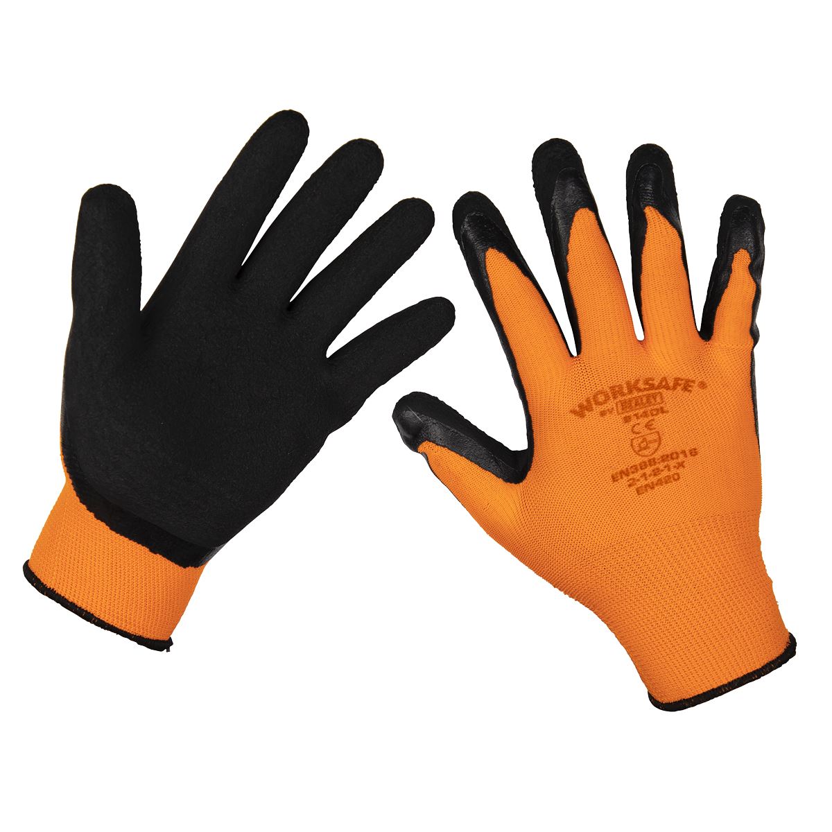 Worksafe by Sealey Foam Latex Gloves (Large) - Pair