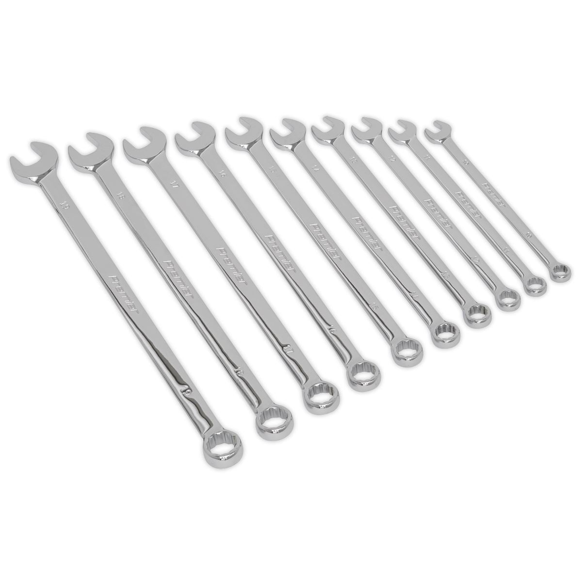Sealey Premier Combination Spanner Set 10pc Extra-Long Metric