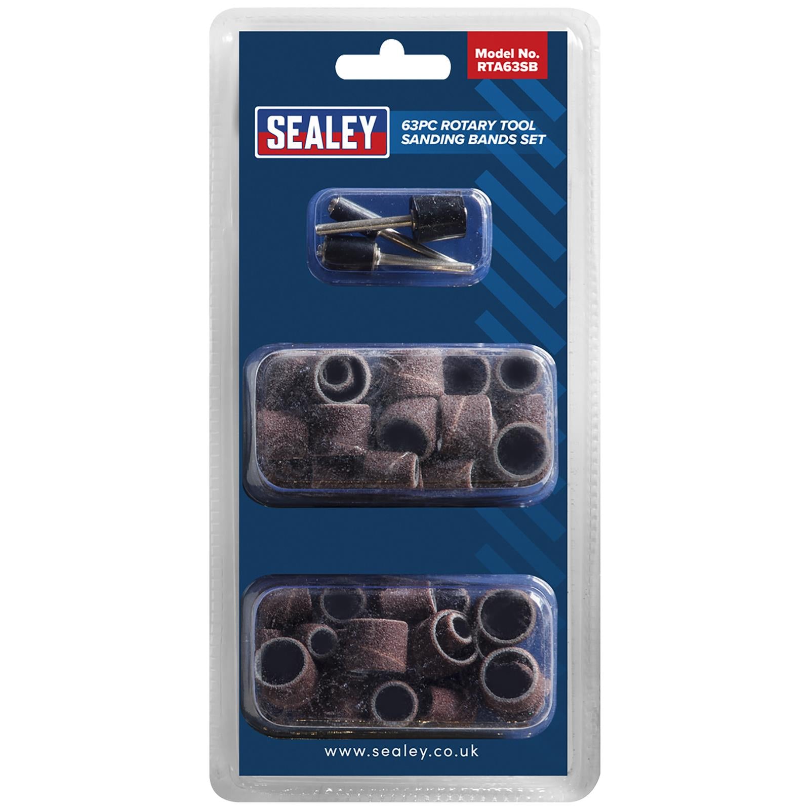 Sealey Rotary Tool Sanding Drum Bands Set 63 Piece