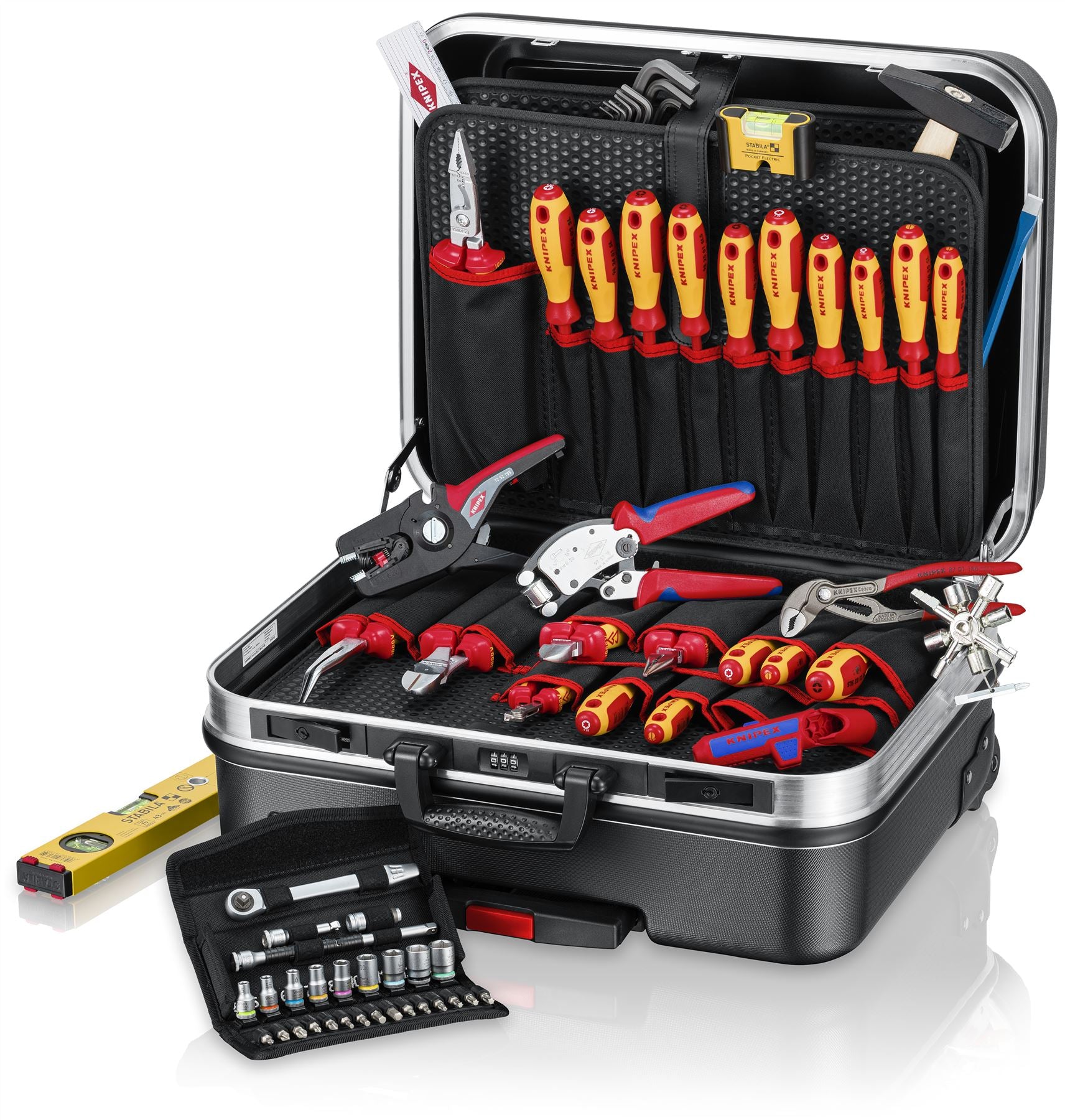 Knipex Tool Case BIG Basic Move ElectricPlus 68 Pieces with Wera Zyklop Set 00 21 06