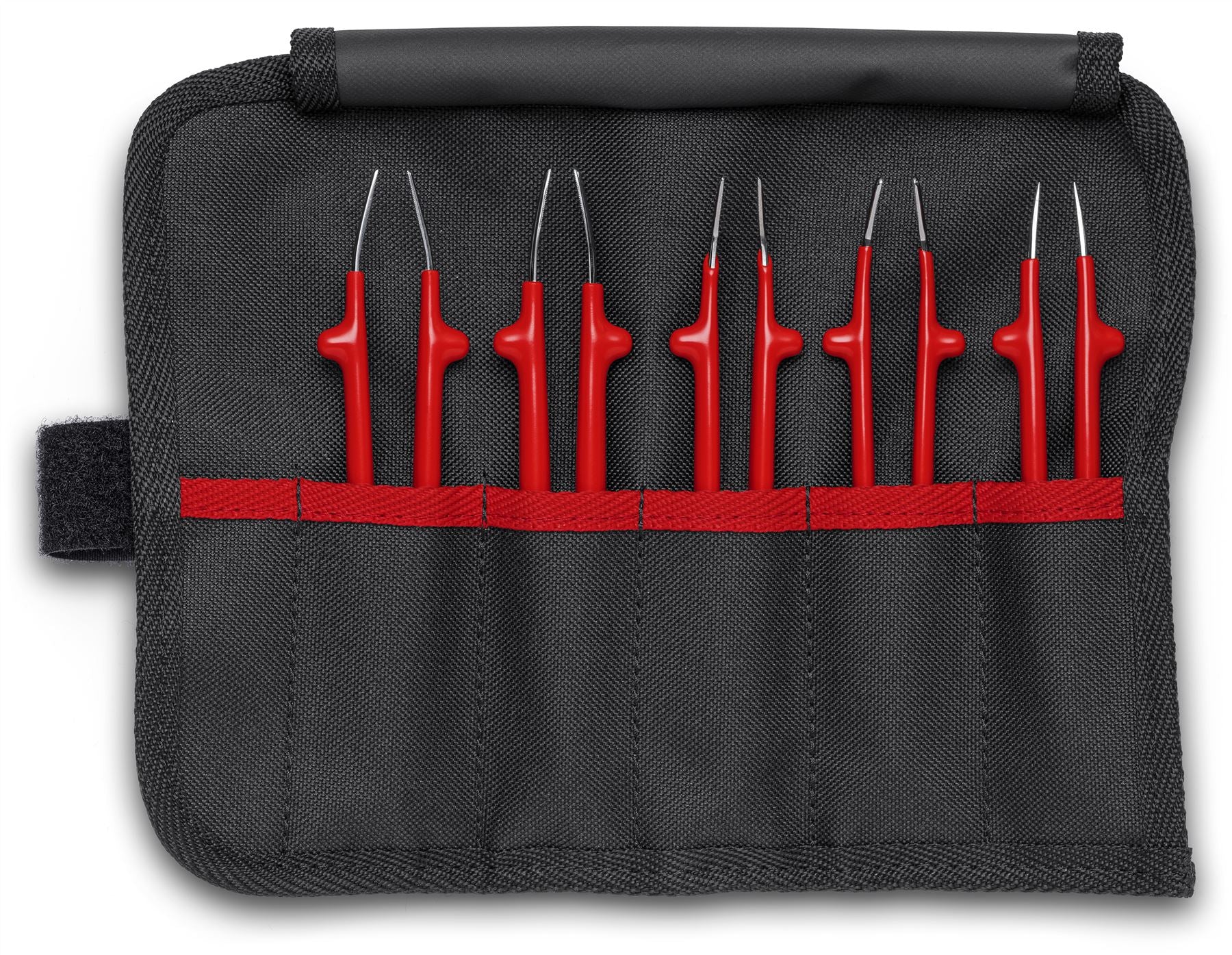 Knipex Universal Tweezers Set Insulated 1000V 5 Pieces in Tool Roll