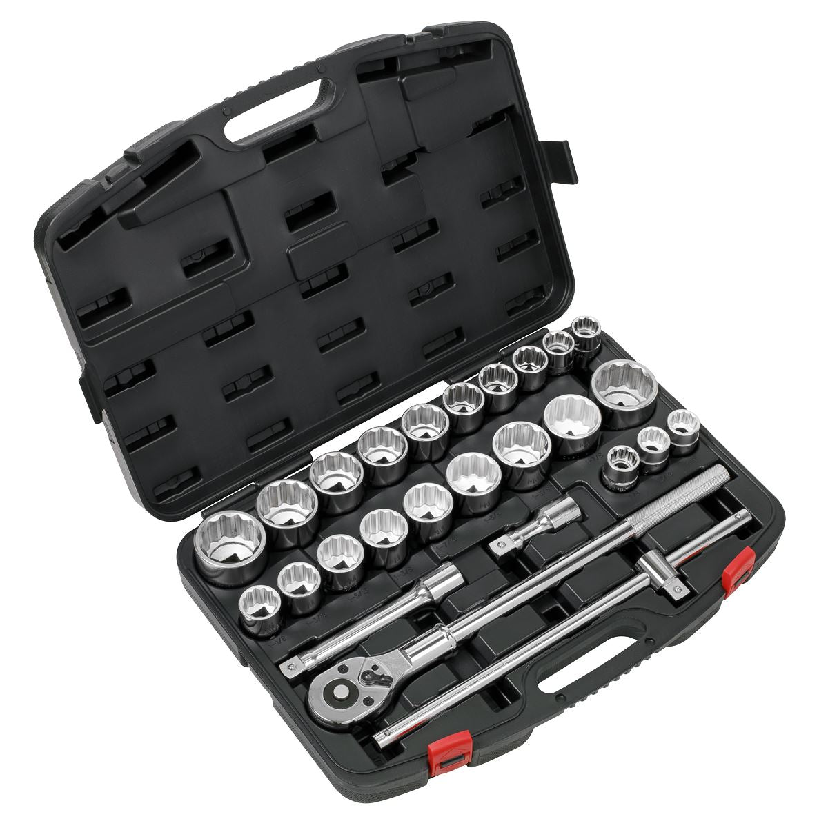 Sealey Premier Socket Set 26pc 3 4 Sq Drive 12 point WallDrive