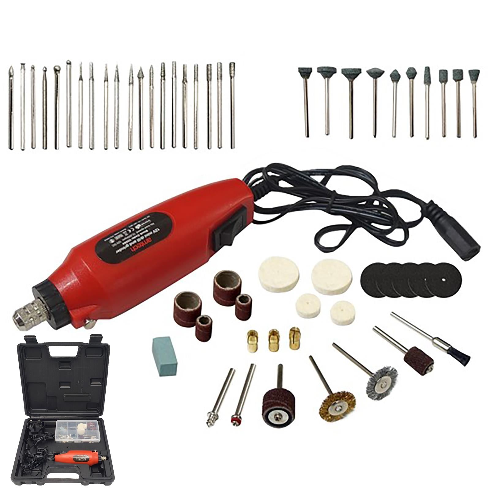 Amtech Mini Drill and Grinder Kit in Case 60 Piece