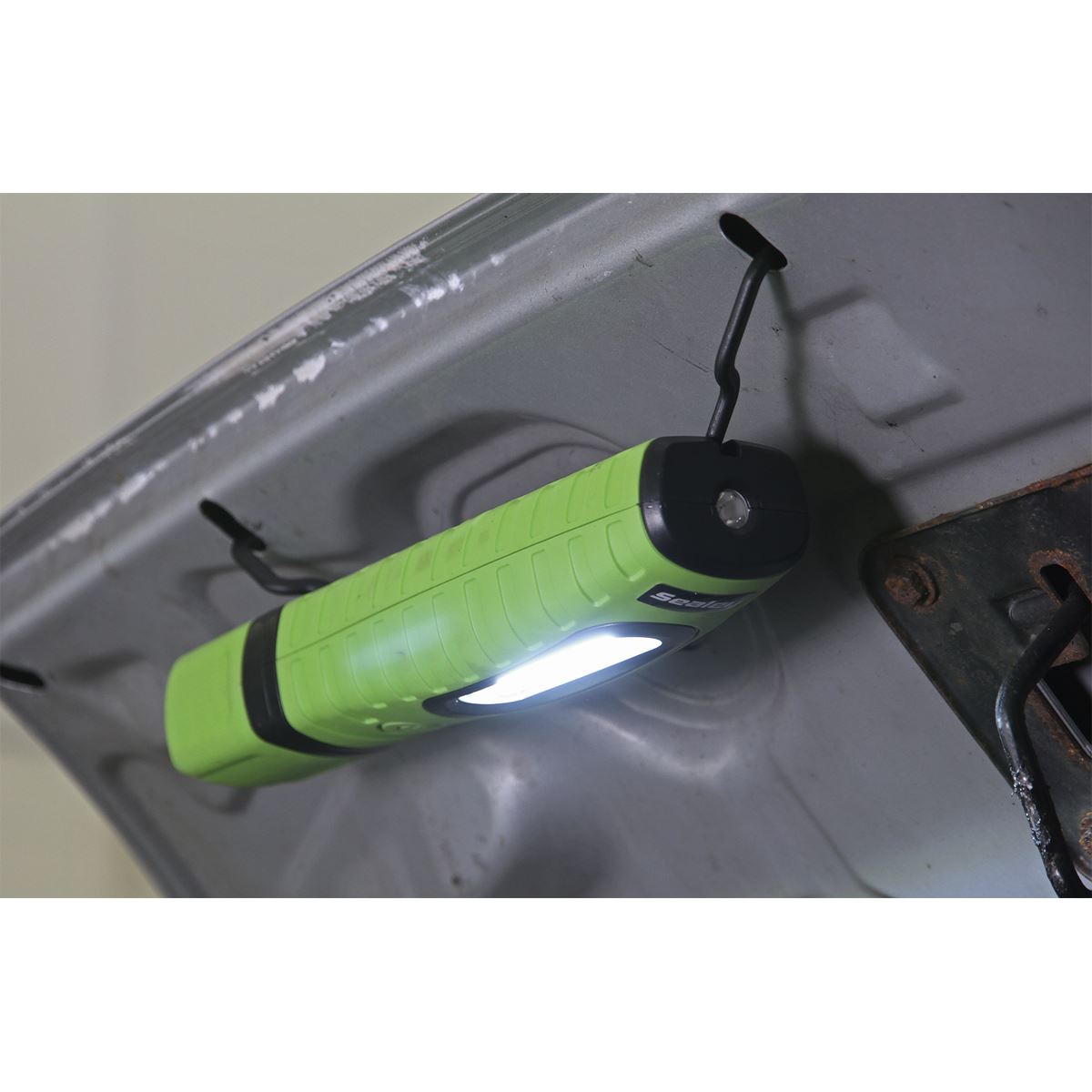 Sealey Rechargeable 360° Inspection Light 10W & 3W SMD LED Green 2 x Lithium-ion