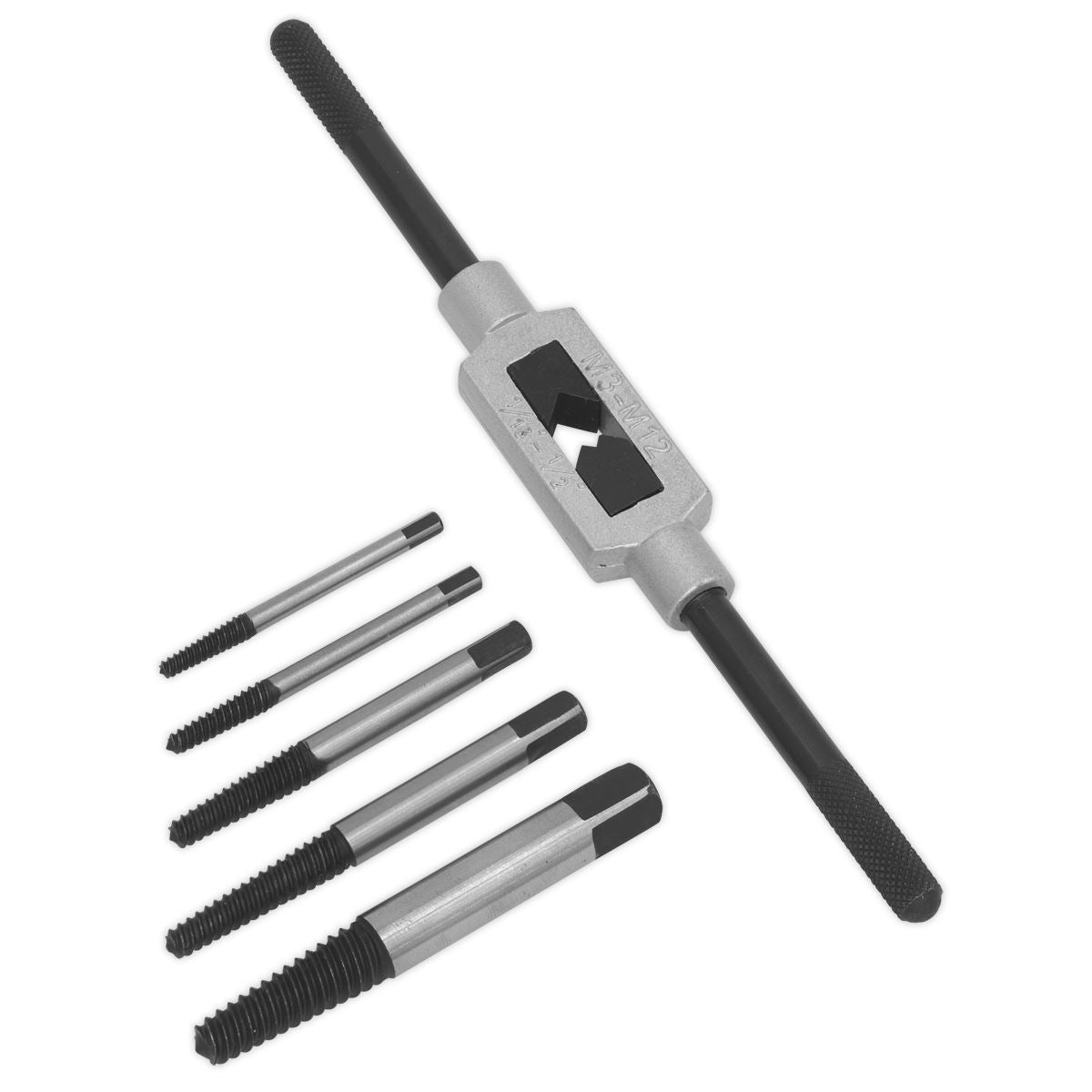 Sealey Screw Extractor Set with Wrench 6pc Helix Type