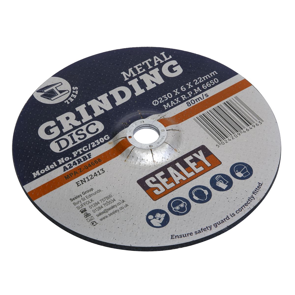 Sealey Grinding Disc Ø230 x 6mm Ø22mm Bore