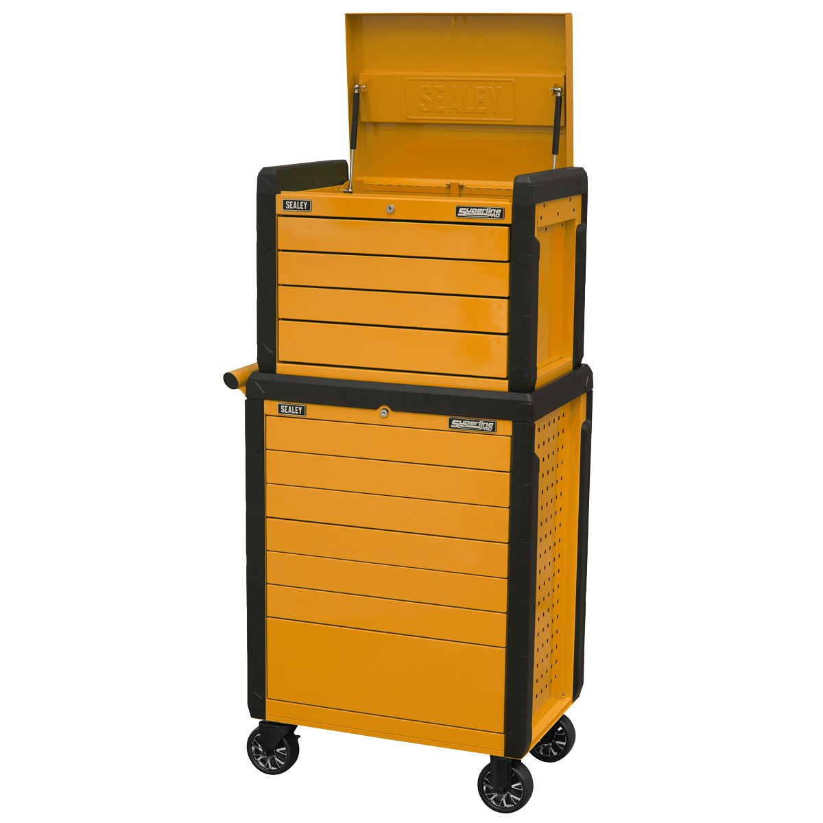 Sealey Superline Pro Topchest & Rollcab Combination 11 Drawer Push-To-Open Orange