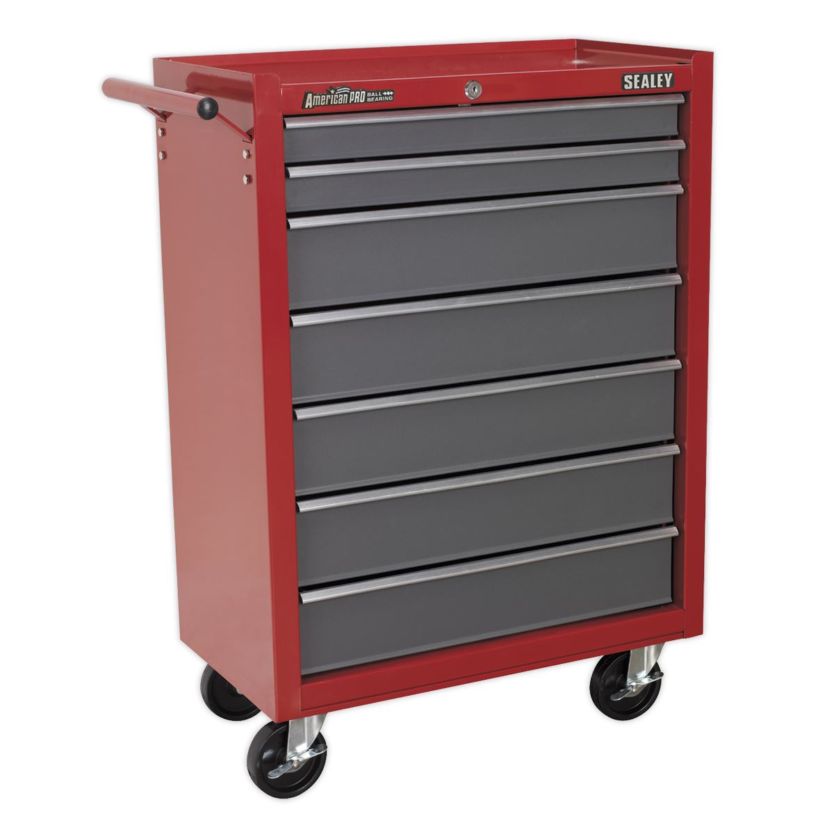 Sealey American Pro Rollcab 7 Drawer with Ball-Bearing Slides - Red/Grey