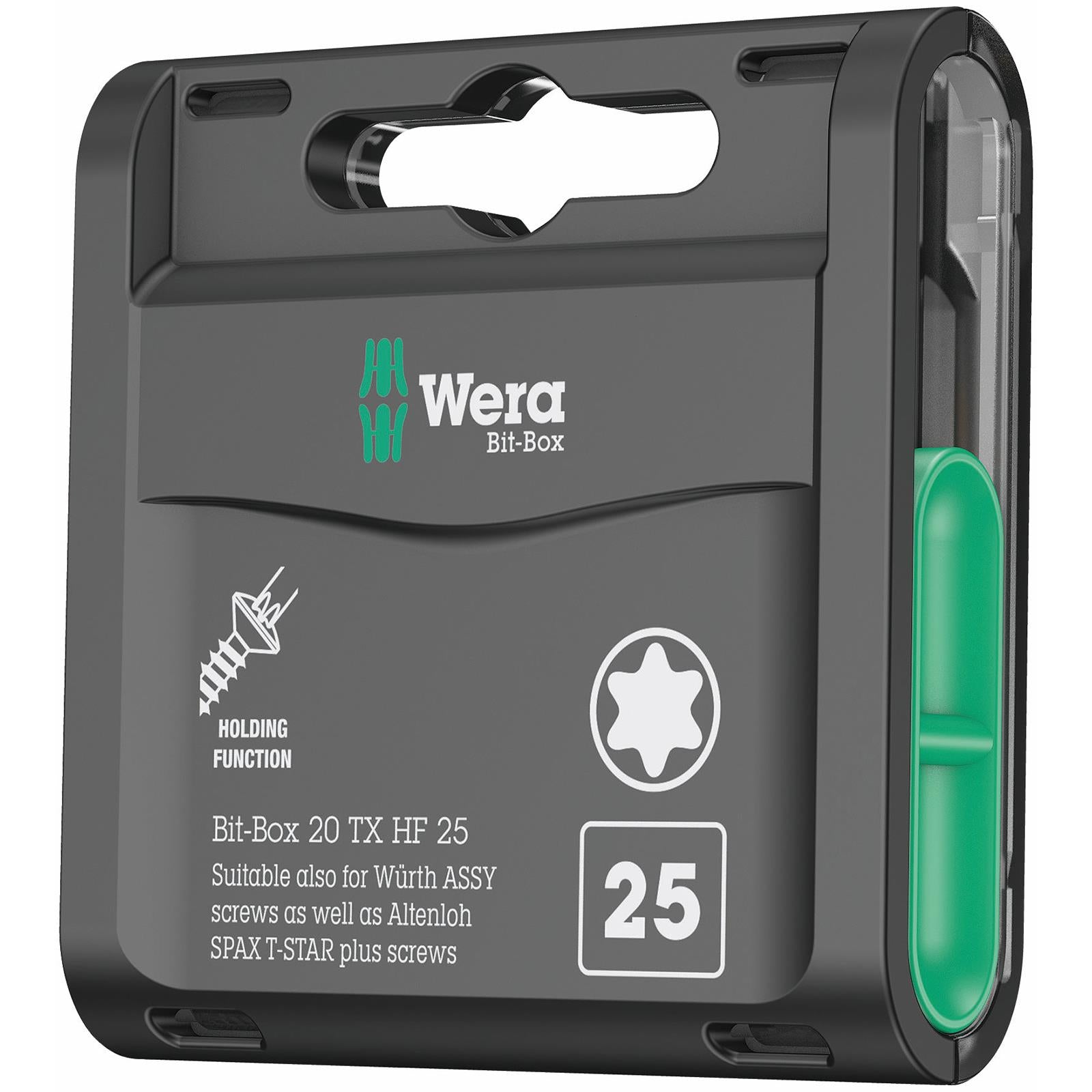 Wera Wood Screwdriver Bits Torx with Holding Function 20 Piece Bit-Box 20 TX HF 25mm