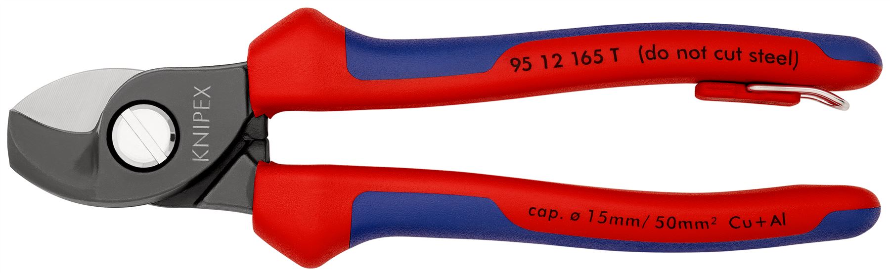Knipex Cable Shears 165mm Multi Component Grips with Tether Point 95 12 165 T
