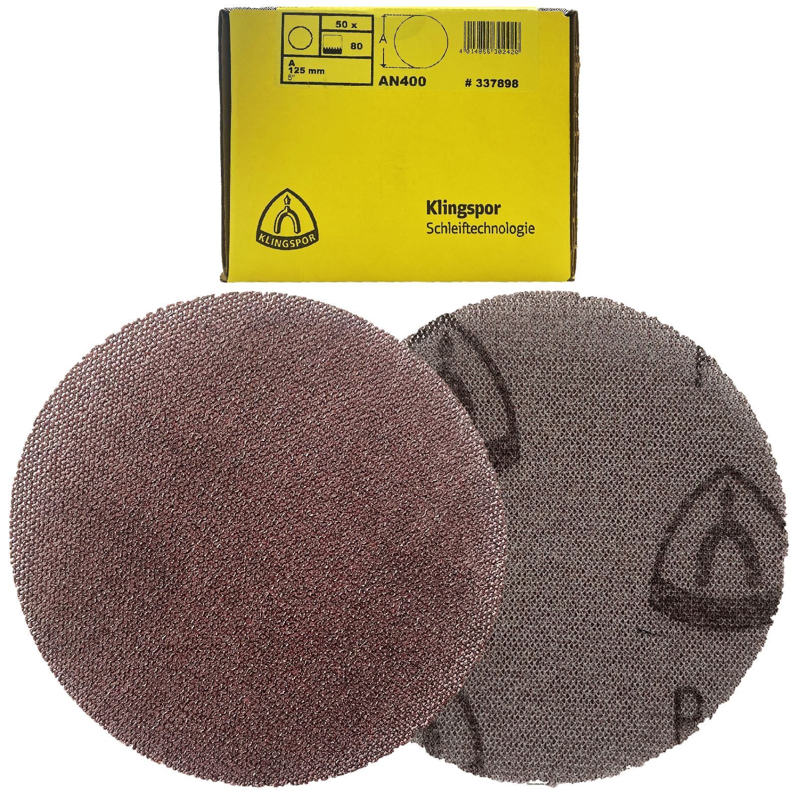 Klingspor Mesh Abrasive Sanding Discs Hook and Loop Aluminium Oxide 125mm AN400