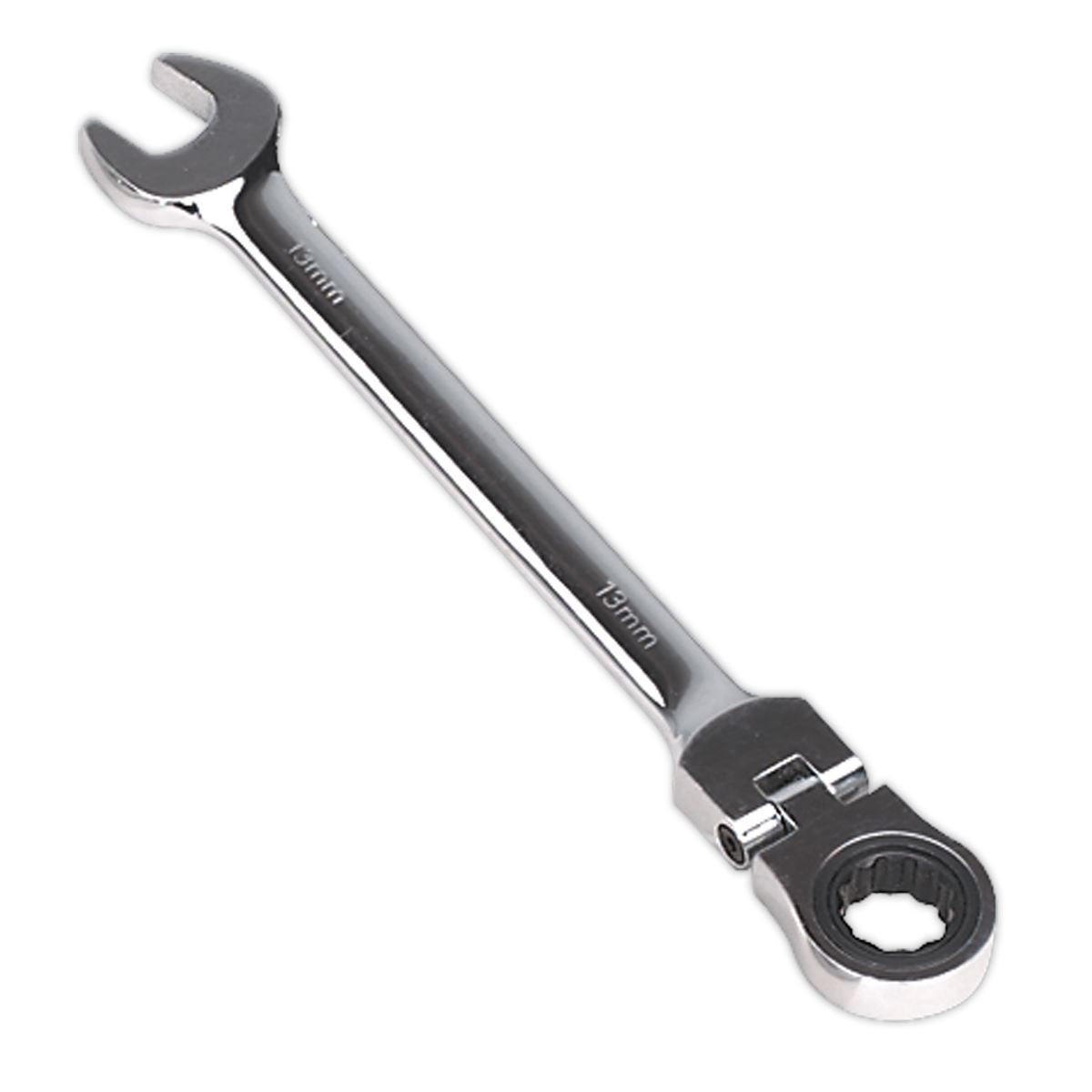 Sealey Flexi Head Ratchet Combination Spanner Open End Ring Individual