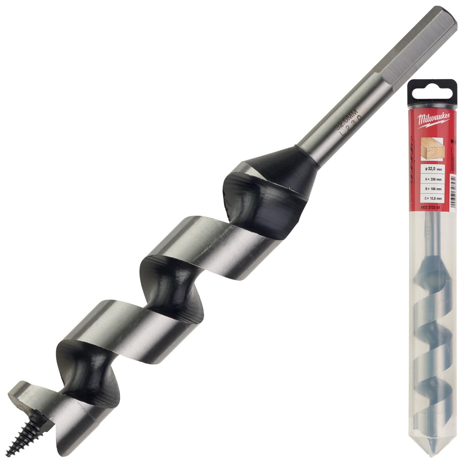 Milwaukee Wood Auger Drill Bits 230mm Overall Length