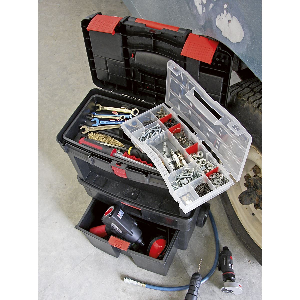 Sealey Mobile Toolbox with Tote Tray & Removable Assortment Box